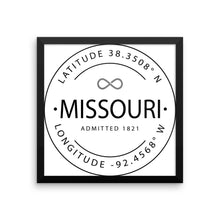 Missouri - Framed Print - Latitude & Longitude