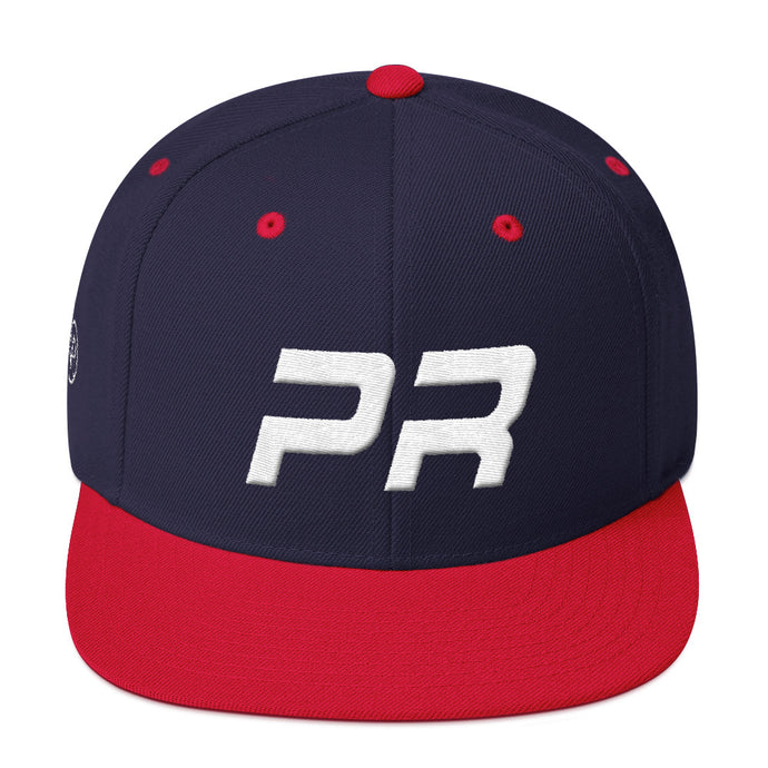 Puerto Rico - Flat Brim Hat - White Embroidery - PR - Many Hat Color Options Available