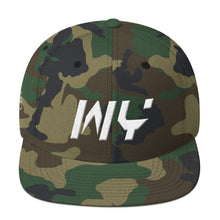 Wyoming - Flat Brim Hat - White Embroidery - WY - Many Hat Color Options Available