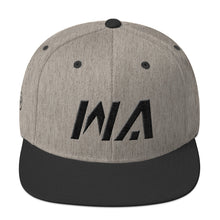 Washington - Flat Brim Hat - Black Embroidery - WA - Many Hat Color Options Available