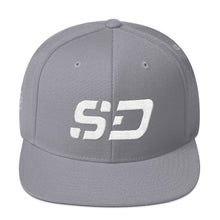 South Dakota - Flat Brim Hat - White Embroidery - SD - Many Hat Color Options Available