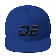 Delaware - Flat Brim Hat - Black Embroidery - DE - Many Hat Color Options Available