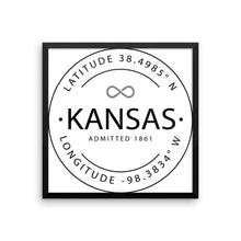 Kansas - Framed Print - Latitude & Longitude