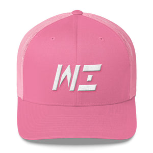 Wisconsin - Mesh Back Trucker Cap - White Embroidery - WI - Many Hat Color Options Available