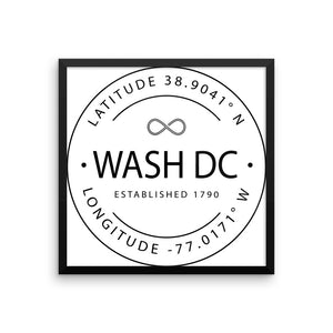 Washington DC - Framed Print - Latitude & Longitude