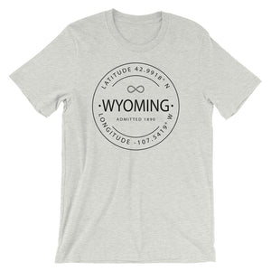 Wyoming - Short-Sleeve Unisex T-Shirt - Latitude & Longitude