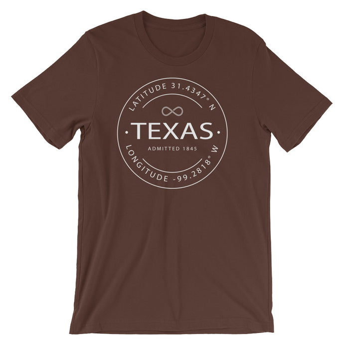 Texas - Short-Sleeve Unisex T-Shirt - Latitude & Longitude