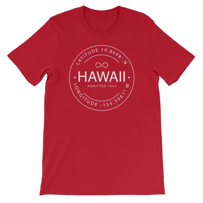 Hawaii - Short-Sleeve Unisex T-Shirt - Latitude & Longitude