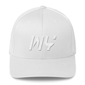 Wyoming - Structured Twill Cap - White Embroidery - WY - Many Hat Color Options Available