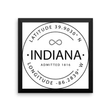Indiana - Framed Print - Latitude & Longitude
