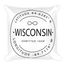 Wisconsin - Throw Pillow - Latitude & Longitude