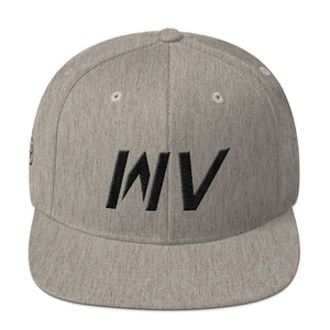 West Virginia - Flat Brim Hat - Black Embroidery - WV - Many Hat Color Options Available