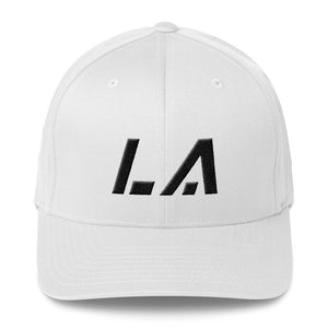 Louisiana - Structured Twill Cap - Black Embroidery - LA - Many Hat Color Options Available
