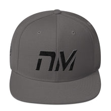 New Mexico - Flat Brim Hat - Black Embroidery - NM - Many Hat Color Options Available