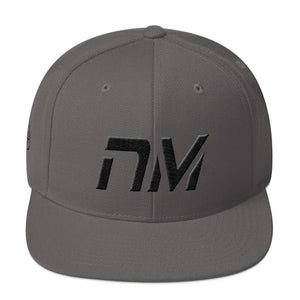 New Mexico - Flat Brim Hat - Black Embroidery - NM - Many Hat Color Options Available
