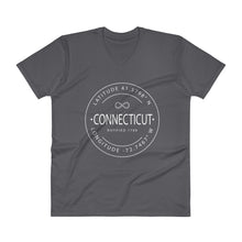 Connecticut - V-Neck T-Shirt - Latitude & Longitude