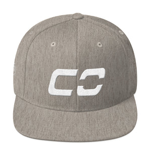 Colorado - Flat Brim Hat - White Embroidery - CO - Many Hat Color Options Available