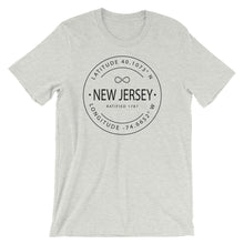 New Jersey - Short-Sleeve Unisex T-Shirt - Latitude & Longitude