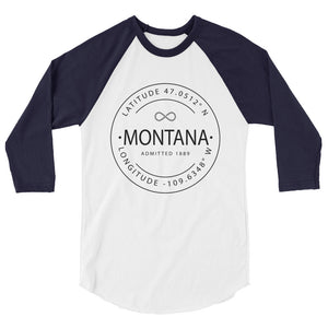 Montana - 3/4 Sleeve Raglan Shirt - Latitude & Longitude