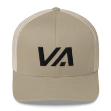 Virginia - Mesh Back Trucker Cap - Black Embroidery - VA - Many Hat Color Options Available