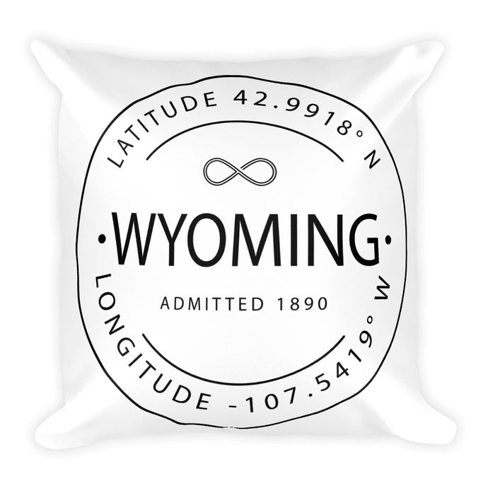 Wyoming - Throw Pillow - Latitude & Longitude