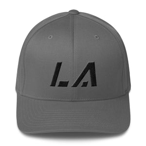 Louisiana - Structured Twill Cap - Black Embroidery - LA - Many Hat Color Options Available