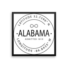 Alabama - Framed Print - Latitude & Longitude
