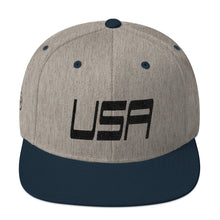 USA Designs - Embroidered Flat Brim, Snapback Hat - USA
