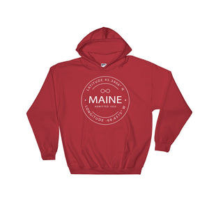 Maine - Hooded Sweatshirt - Latitude & Longitude