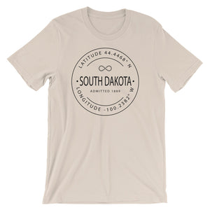 South Dakota - Short-Sleeve Unisex T-Shirt - Latitude & Longitude