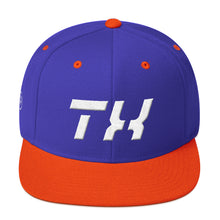 Texas - Flat Brim Hat - White Embroidery - TX - Many Hat Color Options Available