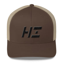 Hawaii - Mesh Back Trucker Cap - Black Embroidery - HI - Many Hat Color Options Available