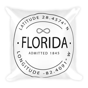 Florida - Throw Pillow - Latitude & Longitude