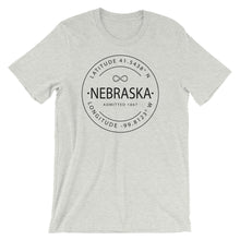 Nebraska - Short-Sleeve Unisex T-Shirt - Latitude & Longitude