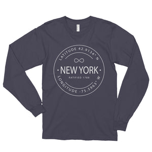 New York - Long sleeve t-shirt (unisex) - Latitude & Longitude