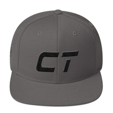 Connecticut - Flat Brim Hat - Black Embroidery - CT - Many Hat Color Options Available