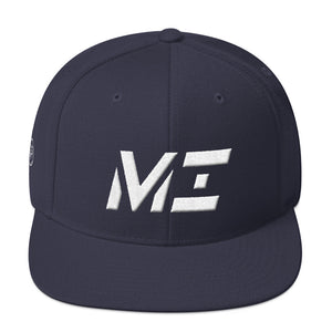 Michigan - Flat Brim Hat - White Embroidery - MI - Many Hat Color Options Available