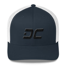Washington DC - Mesh Back Trucker Cap - Black Embroidery - DC - Many Hat Color Options Available