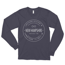 New Hampshire - Long sleeve t-shirt (unisex) - Latitude & Longitude