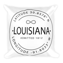 Louisiana - Throw Pillow - Latitude & Longitude