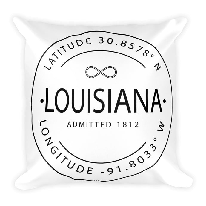 Louisiana - Throw Pillow - Latitude & Longitude