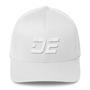 Delaware - Structured Twill Cap - White Embroidery - DE - Many Hat Color Options Available