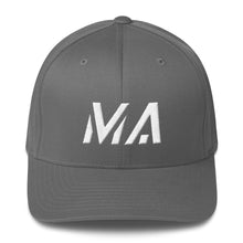 Massachusetts - Structured Twill Cap - White Embroidery - MA - Many Hat Color Options Available