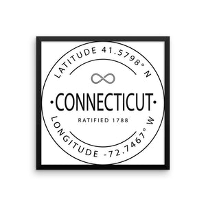 Connecticut - Framed Print - Latitude & Longitude