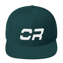 Oregon - Flat Brim Hat - White Embroidery - OR - Many Hat Color Options Available