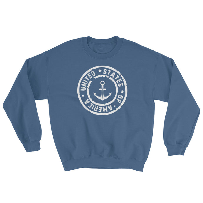 USA Designs - Crewneck Sweatshirt - Anchor