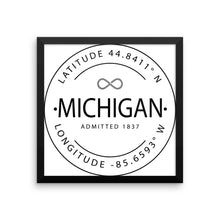 Michigan - Framed Print - Latitude & Longitude