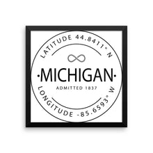 Michigan - Framed Print - Latitude & Longitude