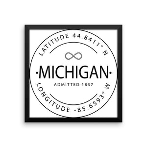 Michigan - Framed Print - Latitude & Longitude