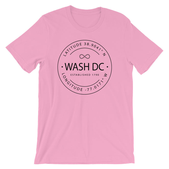 Washington DC - Short-Sleeve Unisex T-Shirt - Latitude & Longitude